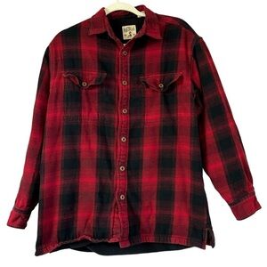 Redhead Shirt Jacket Shacket Men’s M Fleece Lined Red Buffalo Print Flannel Coat